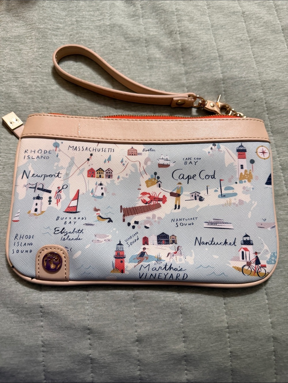 Spartina 449 Cape Cod Map Wristlet in Light Blue